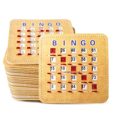 GSE Shutter Bingo Cards, Easy-Read Large Print Bingo Cardboard with Sliding Windows (10/25/50/100/200 Packs）