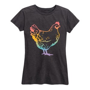 Women's - Instant Message - Rainbow Chicken Short Sleeve Graphic T-Shirt - 1 of 4
