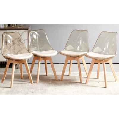 Modern 4-Pack: Metal and Plastic Dining Chairs