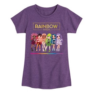 Girls' - Rainbow High - Toy Doll Lineup Fitted Short Sleeve Graphic T-Shirt - 1 of 4