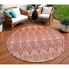 Pink Salmon And Blush Southwestern Washable Indoor Outdoor Area Rug - 2 of 4