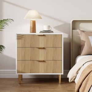 Zstar 3 Drawer Dresser for Bedroom, with Metal Handles - 1 of 4