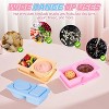 LunaLulinlk 3-Pack Silicone Dual Compartment Reusable Snack Boxes, Food Containers, and Condiment Containers with Lids - 4 of 4