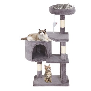 BestMassage Cat Tree 36 Inch Tall Multi-Level Cat Tower Cat Condo with Soft Plush Fabric Sisal Scratching Posts and Hanging Toys - 1 of 4