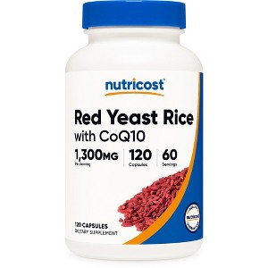 Nutricost Red Yeast Rice with CoQ10 (1300mg) 120 Capsules - GMO-Free, Gluten Free, 60 Servings - 1 of 4