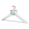 DEILSY White Heavy Duty  Wooden Hangers with Gold Hooks & Anti-Slip Rubber Bar - Perfect Coat & Suit Hangers 20-Pack - 2 of 4