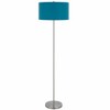 Cal Lighting 150W 3 wayt Cromwell Metal Floor lamp with Aqua Blue Linen Shade - 3 of 3