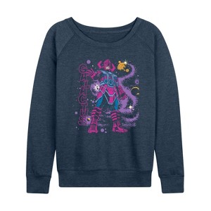 Women's Marvel Fantastic 4 Fantastic 4 Galactus Space Lightweight French Terry Wide Neck Long Sleeve Graphic Shirt - Heather Indigo - 3X - 1 of 4