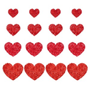 Unique Bargains Iron On Durable DIY Clothing Heart Rhinestone Patches 16 Pcs - 1 of 4