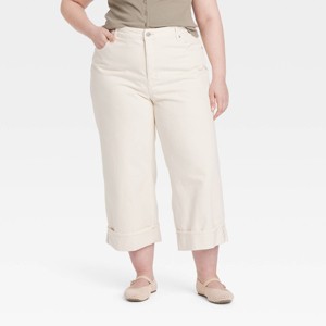 Women's High-Rise Cropped Vintage Wide Leg Jeans - Universal Thread™ - 1 of 3