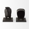 HomeRoots Set of Two 7" Black Fabric Bull Decorative Bookends - 4 of 4