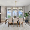 BAOURE Mid-Century Modern Chandelier, 3-Light Brass Kitchen Island Pendant Light, 46.85in Dining Room Light Fixture Over Table with Clear Glass Shades - 4 of 4