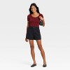 Women's High-Rise Linen Tailored Shorts - A New Day™ - 3 of 3
