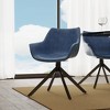 LeisureMod Markley Leather Dining Chair with 360-Degree Swivel Armchair and Powder-Coated Iron Legs Set of 2 - 3 of 4