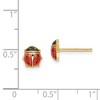 Black Bow Jewelry 7mm Red Ladybug Post Earrings in 14k Yellow Gold and Enamel - 4 of 4