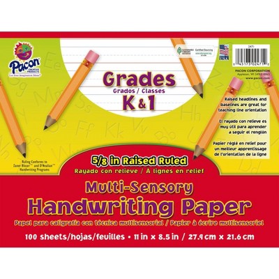 Pacon Multi-Sensory Handwriting Paper, 8-1/2 x 11 Inches, 100 Sheets
