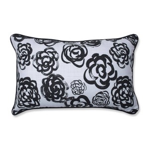 Phoebe Ink Lumbar Throw Pillow Black - Pillow Perfect, White Black