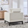 GDFStudio Acheson Modern 35.4" Wood and Fabric Upholstered Accent Chair with Two Pillows - 4 of 4