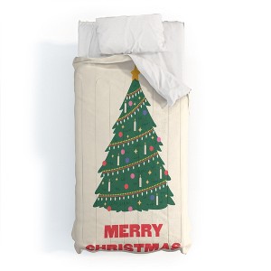 April Lane Art Merry Christmas Tree Comforter + Pillow Sham(s) - Deny Designs - 1 of 3