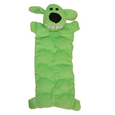 Multipet 66151 Loofa Squeaker Mat Dog Toy, 12", Green