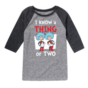 Boys' - Dr. Seuss - I Know A Thing Or Two School Raglan Graphic T-Shirt - 1 of 4