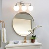 POWLIG 22.44-in 3-Light Nickel Bathroom Light Fixtures Over Mirror Vanity Lighting with Milk White Glass Globe Shades - 3 of 4