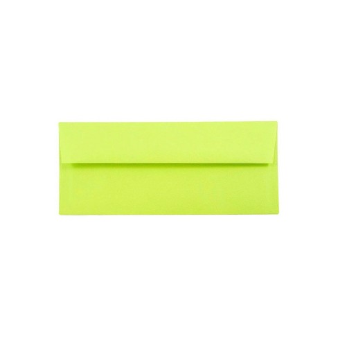Jam Paper #10 Business Colored Envelopes 4.125 X 9.5 Ultra Lime Green ...