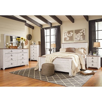 Coastal Retreat Whitewashed 6-Drawer Dresser with Plank-Style Top