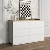 TiramisuBest 6-Drawer Storage Cabinet:Wide Wood Dresser with Large Storage Space for Bedroom, Hallway, Entryway & Living Room, White - 3 of 4