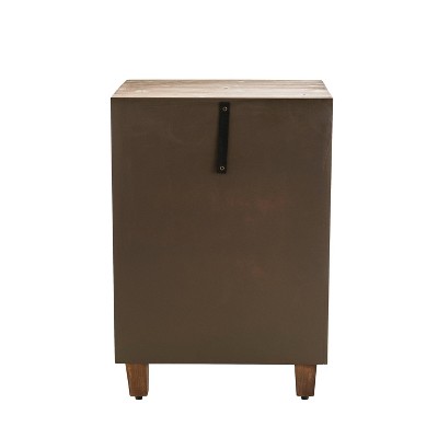 Sawyer Minimalist Ash Wood 3-Drawer Bathroom Cabinet in Walnut Brown