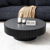 NicBex Round Fluted Coffee Table for Living Room,Modern Handcraft Drum Center Table,Circle Wooden End Table - 2 of 4