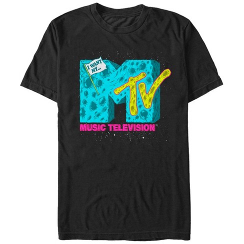 Men's Mtv Moon Logo T-shirt - Black - Large : Target