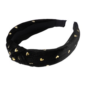 Unique Bargains Women's Velvet Heart Shape Stud Knot Headband 1.18 inch Wide - 1 of 4