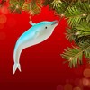 Italian Ornaments 3.0 Inch Aqualyn Waver Dolphin Playful Tree Ornaments - 2 of 4