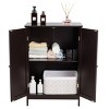 Tangkula Bathroom Storage Cabinet with Double Doors Wooden Cupboard Shoe Cabinet - 4 of 4