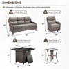 Gymojoy Outdoor Fire Pit Table with Sofa Swivel Chair 6-inch Thick Cushion Furniture Set - 2 of 4