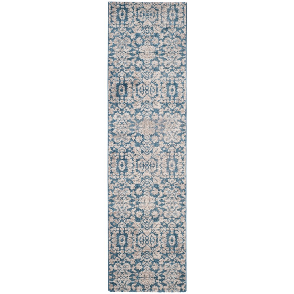  Runner Medallion Loomed Blue/Beige