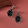 SOHI Women's Sapphire Blue Intricate Teardrop Earrings - 2 of 4