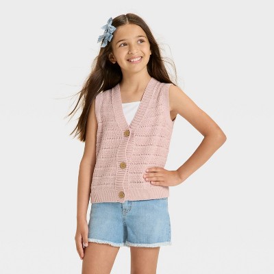 Girls' Button-Front Sweater Vest - Cat & Jack™