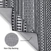 Washable Rugs 5x7 Non Slip - Modern Geometric Area Rug for Living Room, Black Neutral Low Pile Carpet with Anti-Skid Backing, Soft Contemporary Rug - 4 of 4