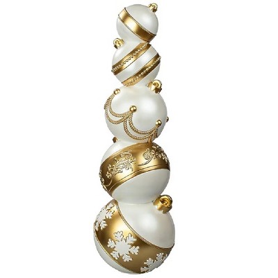 Holiday Living 30-in Gold and White Stacked Ornament Holiday Yard Decoration