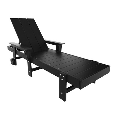 WestinTrends Ashore Modern Reclining Chaise Lounge With Arms & Wheels