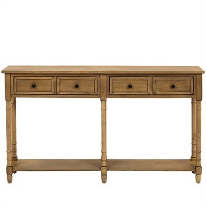 XINGHANZHENXUAN Console Table with 2 Drawers & Shelf, Easy Assembly Sofa Table for Living Room & Entryway, Distressed Wood Finish - 1 of 4