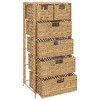 vidaXL Storage Unit Brown Water hyacinth, Metal 18.5x14.6x39.4 in - 3 of 4