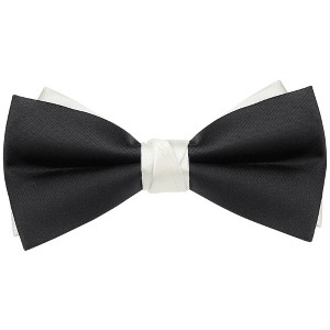 INSPIRE CHIC Men's Two Color Layered Adjustable Solid Color Bow Ties - 1 of 4