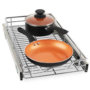 Hold N' Storage - Pull out Cabinet Organizer with Steel Metal Chrome Finished and 21 Inch Depth - 1 of 4