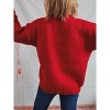 Womens Christmas Sweaters Crew Neck Pullover Ugly Sweater Chirstmas Tree Flocking with Pearls Deco Sweater - 4 of 4