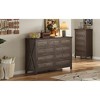 55.04'' Pine Wood & MDF Rustic X-Frame 9-Drawer dressers with Silver Handle - 4 of 4