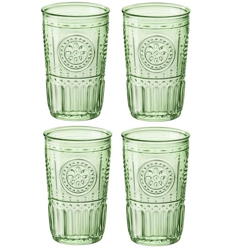 Bormioli Rocco Romantic Cooler Drinking Glass, 4-piece, 16 Oz, Pastel Green  : Target