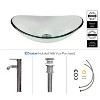 ELECWISH Bathroom Artistic Tempered Glass Vessel Sink with Faucet and Pop-up Drain - 3 of 4